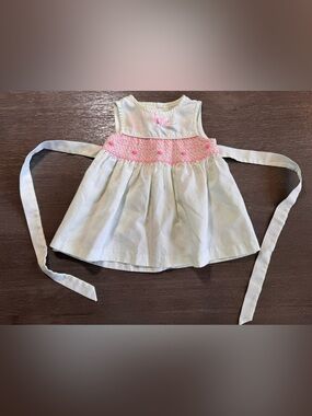 90s Vintage Bonnie Baby Mint Green Pink Dress 3-6M